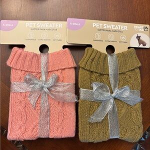 Heart to Tail Pet Sweater Set - Pink and Tan